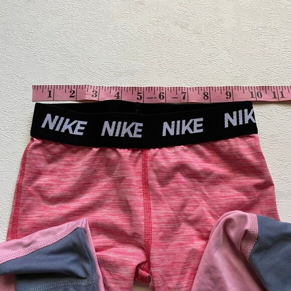 Nike Dri-Fit Pink Gray Colorblock Leggings Kids 5–6Y Athletic Activewear - Picture 6 of 9
